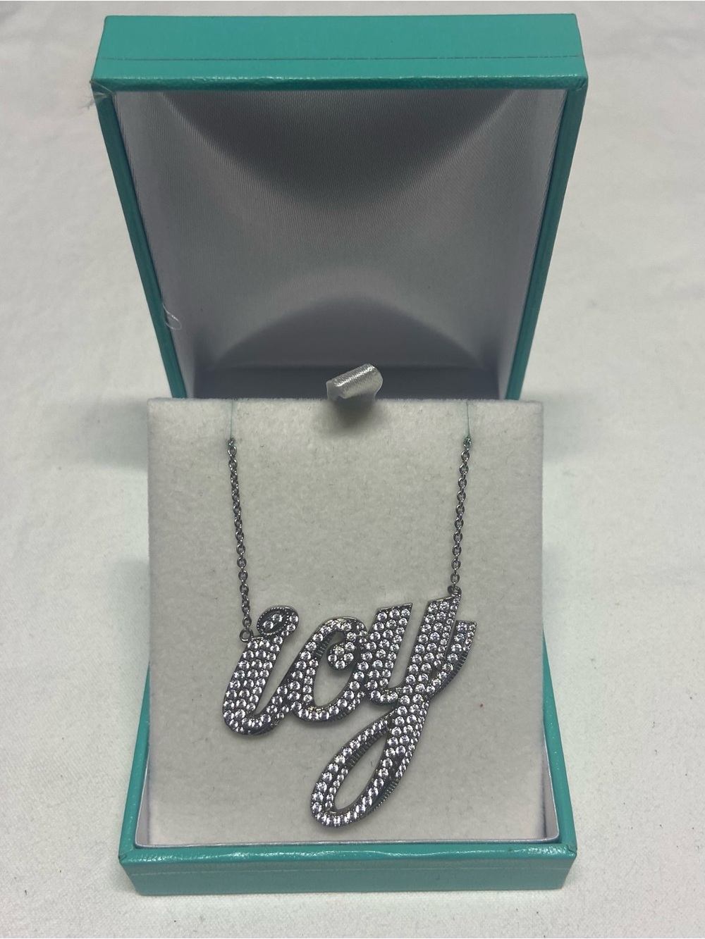 Saweetie Icy Chain Crystal 'Icy' Script Pendant Necklace - Silver Tones